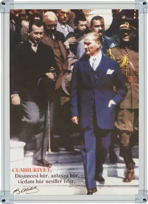İNTER ATATÜRK PORTRESİ DUVARA MONTE ALÜMİNYUM ÇERÇEVE 35x50 INT-824-8