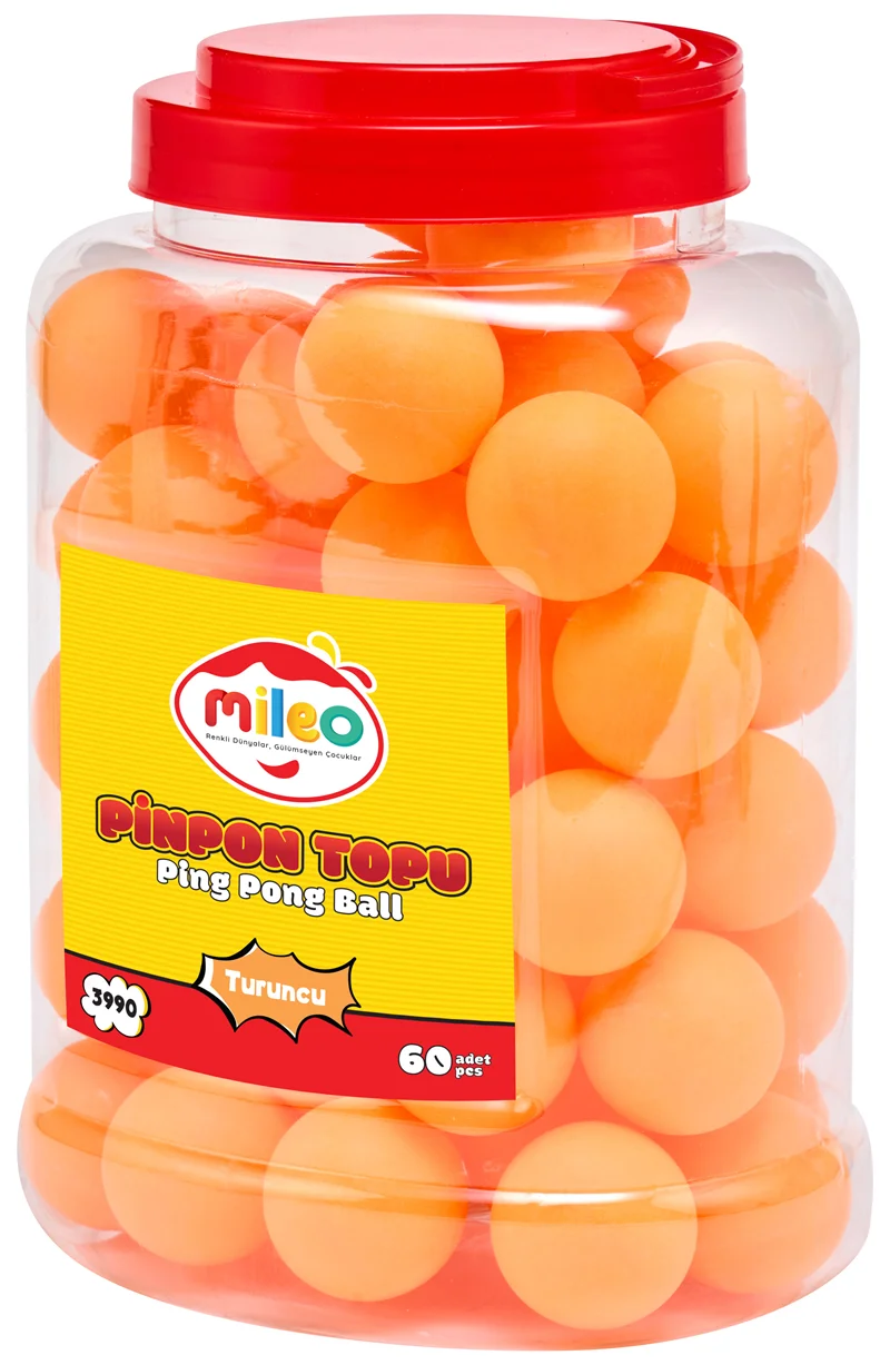 MİLEO PİNPON TOPU - ABS - TURUNCU - 60'LI KAVANOZ 3990
