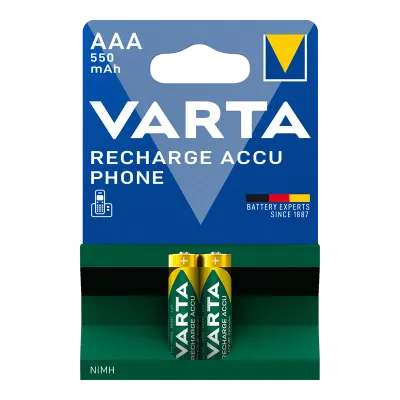 VARTA ŞARJLI  550MH 2'Lİ İNCE AAA 58397101402