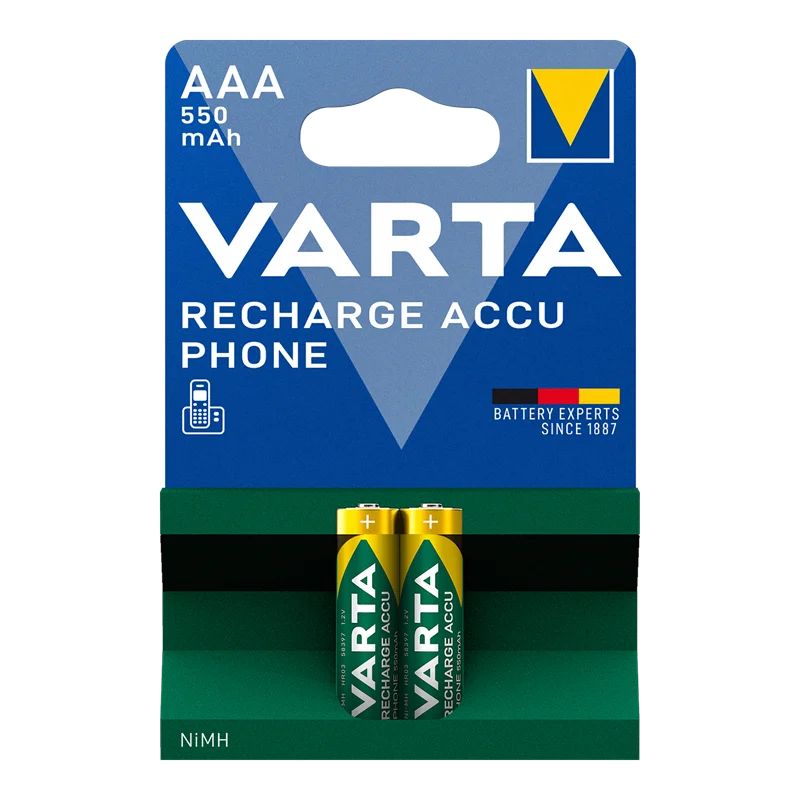 VARTA ŞARJLI  550MH 2'Lİ İNCE AAA 58397101402