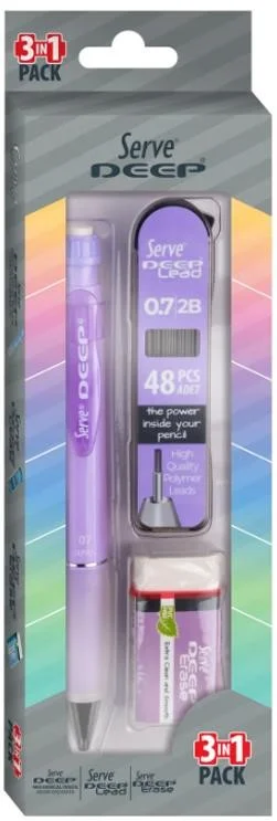 SERVE VERSATİL KALEM DEEP OKUL SETİ 0.7 LAVANTA SV-DEEP3SETLA