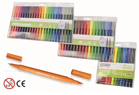 GIPTA FINELINER + SKETCH MARKER FIRÇA UÇ 18 Lİ K4252