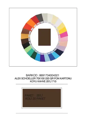 ALEX FON KARTONU ARTİST 220GR 70X100 K.KAHVE 25 Lİ 713