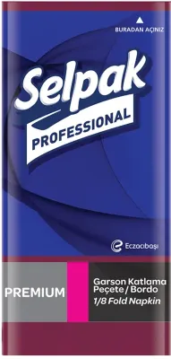 SELPAK PEÇETE GARSON KATLAMA PREMIUM 40x40 CM BORDO 50 Lİ 5.28 KG (KOLİ=50 Lİ x 20 PK) 9681118