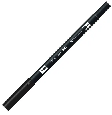 TOMBOW AB-T DUAL BRUSH PEN GRAFİK KALEMİ BLACK (N15) T-AB-T N15