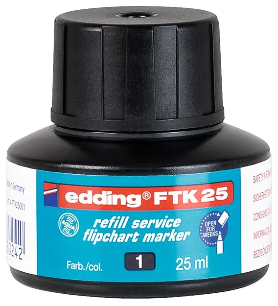 EDDING FLIPCHART MÜREKKEBİ 25 ML E-FTK SİYAH
