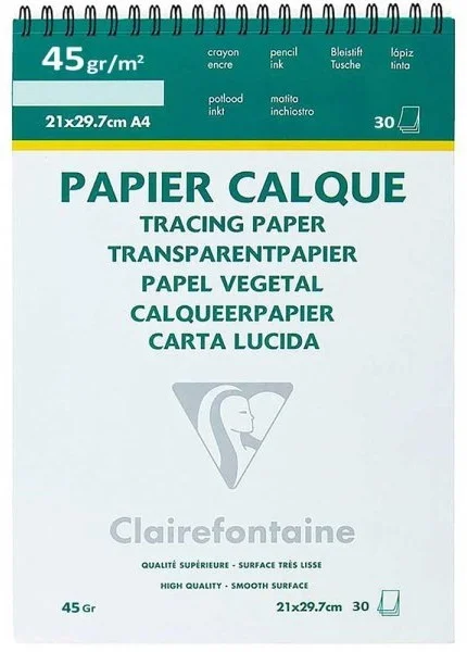 CLAIREFONTAINE AYDINGER BLOK TRACING SPİRALLİ A4 40/45 GR 30 YP TR87133