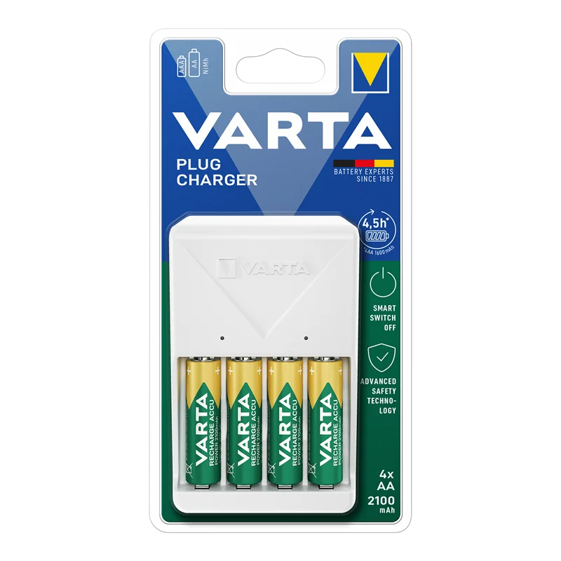 VARTA PLUG ŞARJ ALETİ (2100 MH 4 ADET PİL HEDİYELİ) 57657101451