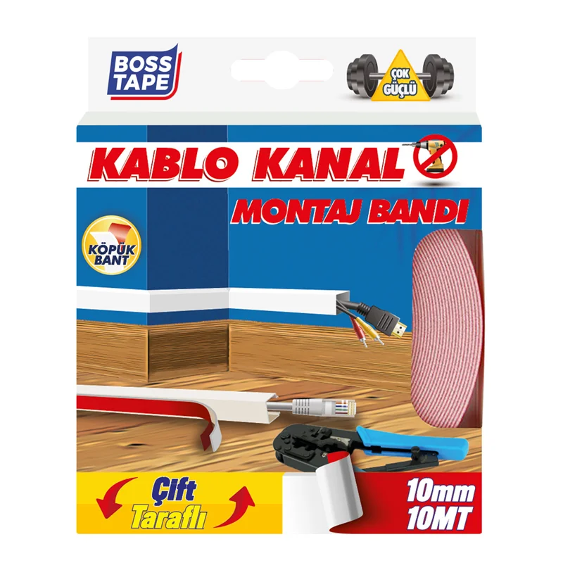 BOSS TAPE ÖZEL BANT KABLO KANAL MONTAJ BANDI 10 MM x 10M BT-01024