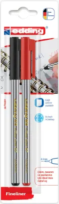 EDDING FINELINER E-89 2 Lİ BLS. SİYAH & KIRMIZI