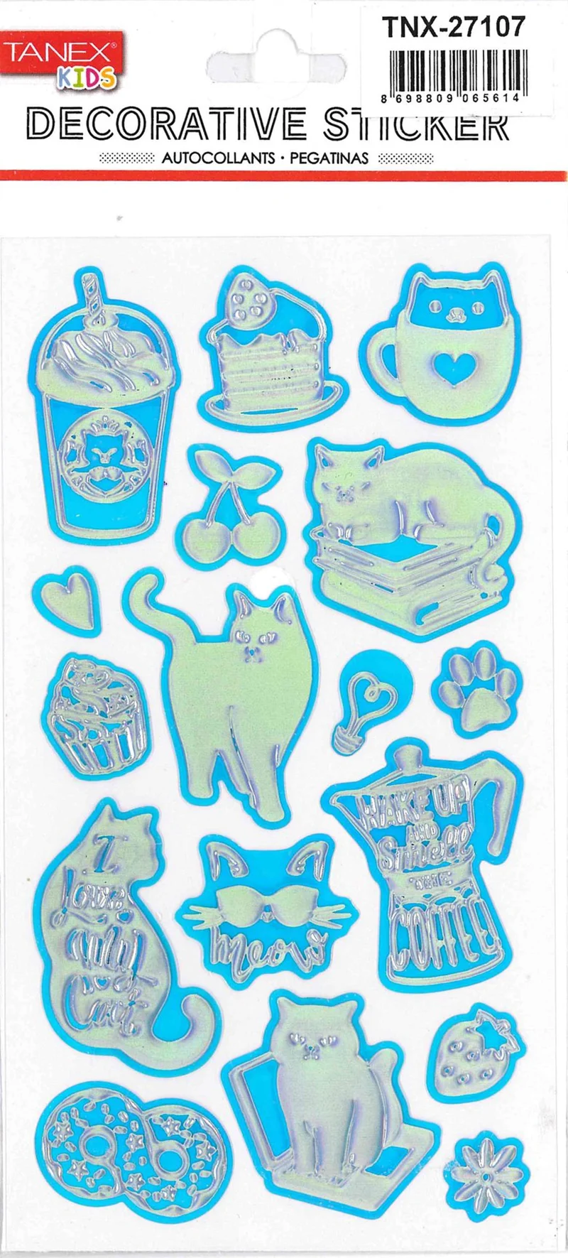 TANEX TNX-27107 PUFFY PARKLAK ŞEKER KEDİ SERİSİ 5 AD. TNX2710705