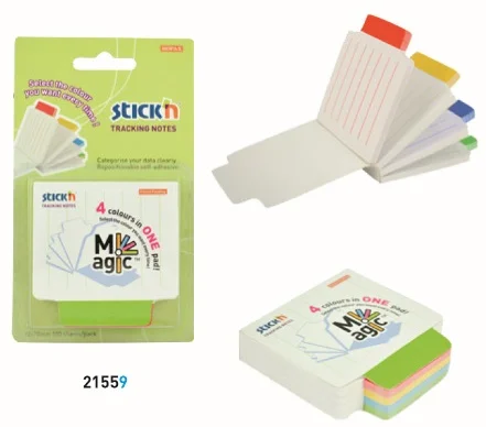 GIPTA YAPIŞKANLI NOT KAĞIDI 70x70 MAGIC ÇİZGİLİ BEYAZ ZEMİN 4 RENK 100 YP. 2155900