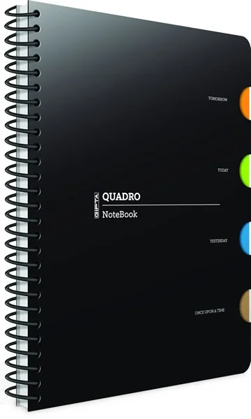 GIPTA DEFTER QUADRO 17X24 SPİRALLİ PP KAPAK 4 SEPERATÖRLÜ 150 YP. ÇİZGİLİ 2907