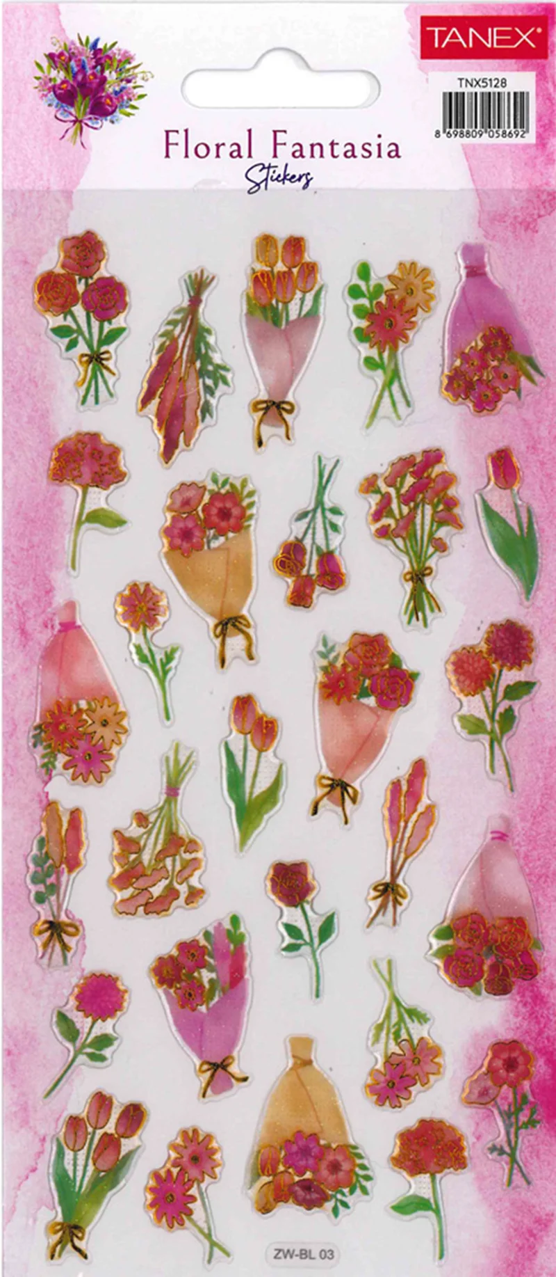 TANEX TNX-5128 FLORAL FANTASİA STICKER-9 PUFFY 5 AD 5 AD TNX512805