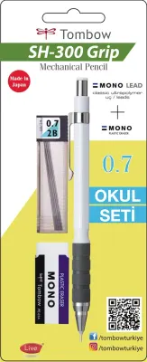 TOMBOW VERSATİL KALEM SH-300 GRIP OKUL SETİ 0.7 BEYAZ BLS. T-SH-GR21 R7.S1