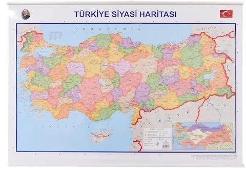 İNTER EĞİTİM HARİTA TÜRKİYE SİYASİ-FİZİKİ ASKILI 820