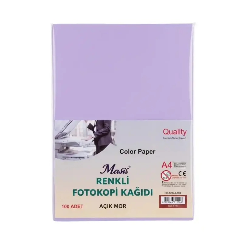 MASİS RENKLİ FOTOKOPİ KAĞIDI AÇIK MOR 100 LÜ