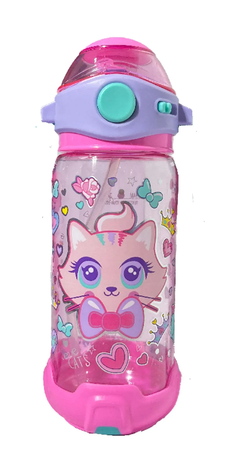 DREAM VEST SÜSLÜ KEDİ ŞEFFAF MATARA 650 ML.(U2051) VST-MT0011