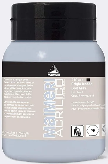 MAIMERI AKRİLİK BOYA ACRILICO SERİSİ 500 ML COOL GREY 934510