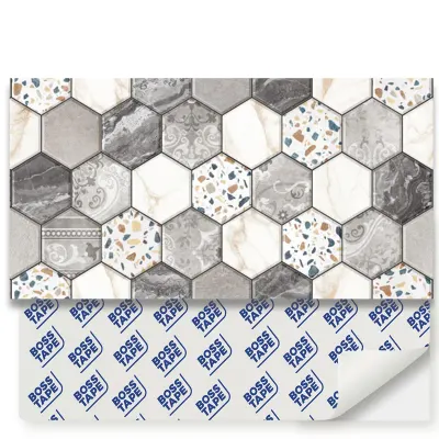 BOSS TAPE KARO PVC YAPIŞKANLI 30x60 CM 4 LÜ PAKET HEXAGON BT-12005