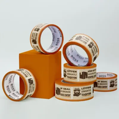 BOSS TAPE ÖZEL BANT UYARI BANDI BASKILI HANDLE WITH CARE-LÜTFEN DİKKATLİ TAŞIYIN 50 MM x 66M BT-0800