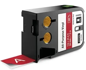 DYMO ETİKET RHINOPRO XTL ÇOK AMAÇLI VİNİL 24MM x 7MT KIRMIZI/BEYAZ 1868763