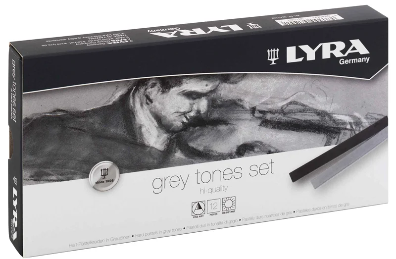 LYRA PASTEL BOYA POLYCRAYONS TOZ PASTEL 12 Lİ GRİ TONLAR 5641122