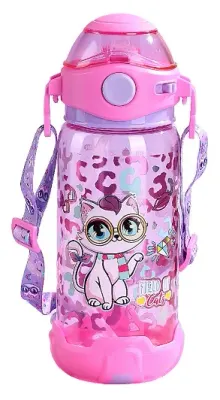 DREAM VEST GÖZLÜKLÜ KEDİ ŞEFFAF MATARA 650 ML.(U2051) VST-MT0009
