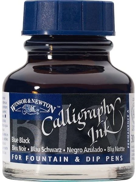 W&amp;N KALİGRAFİ MÜREKKEBİ CALLIGRAPHY INK 30 ML BLUE BLACK 034 WN-1111034