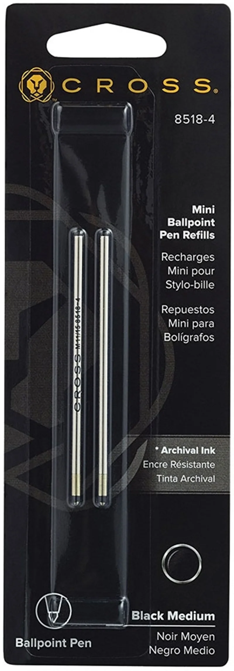 CROSS ROLLER KALEM  REFİLİ TECH3 MEDIUM SİYAH 2 Lİ 8518-4