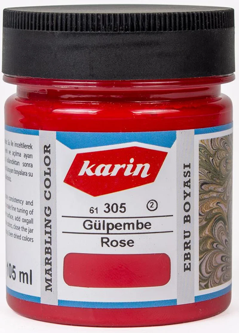 KARİN EBRU BOYASI 105 ML 305 GÜL PEMBE  61305105