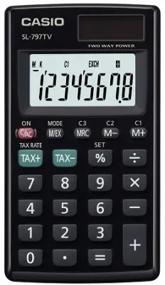 CASIO HESAP MAKİNESİ CEP TİPİ SL-797TV-BK 8 HANE