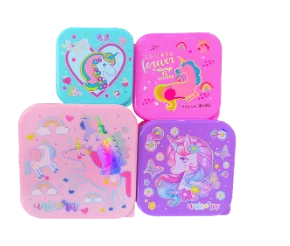 VEST SÜSLÜ UNICORN 4'LÜ PLASTİK BESLENME KABI SETİ (U2085) VST-BES0049