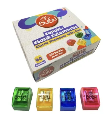BU-BU KLASİK ÇİFT DELİKLİ KAPAKLI KALEMTIRAŞ (TS826B) BUBU-KT0018