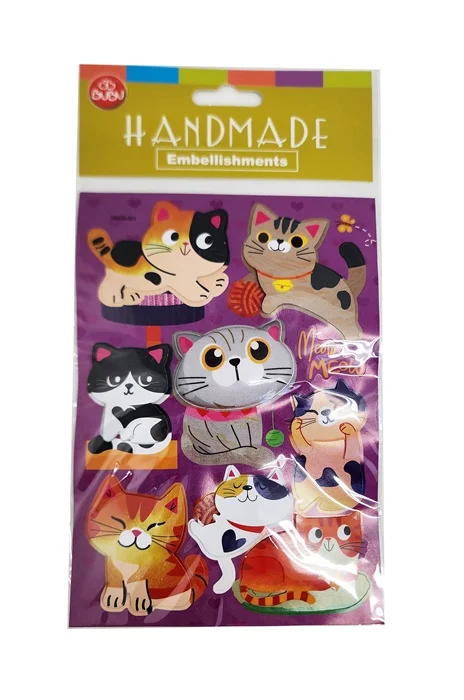 BU-BU HANDMADE STICKERS KEDİLER 12,5X23,5 BUBU-HMSB-301