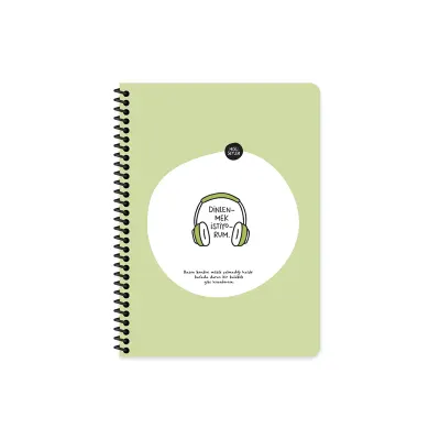 KESKİN DEFTER HİSLİ ŞEYLER STİCKERLİ DİNLENMEK İSTİYORUM 16,5x22,5 80 YP. KARELİ 500539