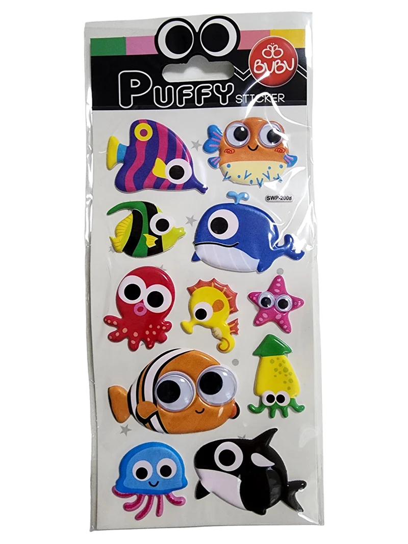 BU-BU PUFFY STICKERS OYNAR GÖZLÜ BALIKLAR 9X21 BUBU-SWP-2008