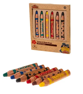 PASİF PLAY-DOH 6 RENK NATUREL CRAYON 2'Sİ 1 ARADA PLAY-CR009