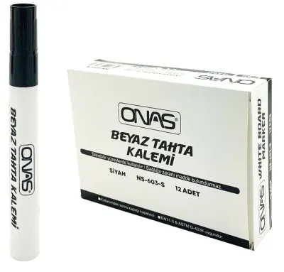 ONAS BEYAZ TAHTA KALEMİ SİYAH NS603S