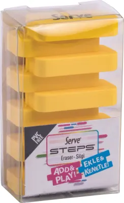 SERVE STEPS SİLGİ FOSFORLU SARI TEKLİ PET SV-STEPSSGP1FS