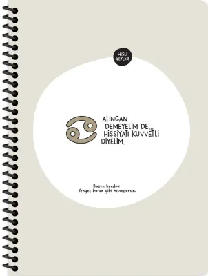 KESKİN DEFTER HİSLİ ŞEYLER BURÇLAR SERİSİ 16.5x22.5 SPİRALLİ KARTON KAPAK STICKERLİ 80 YP. ÇİZGİLİ 5