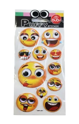 BU-BU PUFFY STICKERS OYNAR GÖZLÜ EMOJİLER 9X21 BUBU-SWP-2201