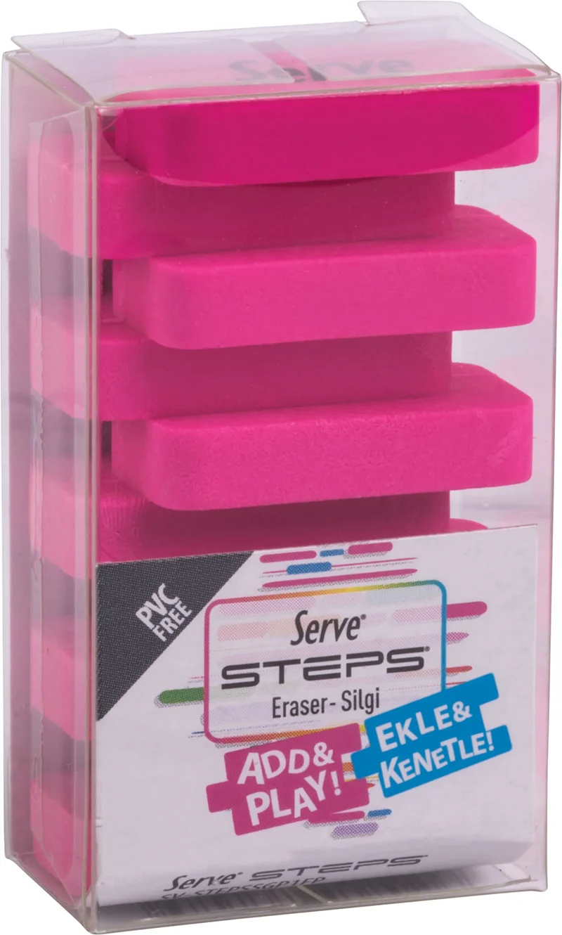 SERVE STEPS SİLGİ FOSFORLU PEMBE TEKLİ PET SV-STEPSSGP1FP