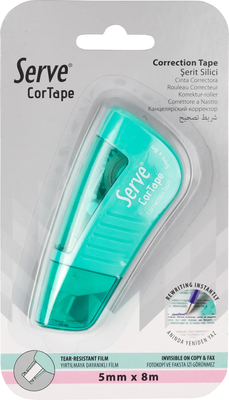 SERVE CORTAPE ŞERİT SİLİCİ 5MM*8MT NANE YEŞİLİ TEKLİ BLİSTER SV-BCTAPE1NY