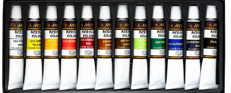 MARIES AKRİLİK BOYA SETİ 12 ML 12 Lİ 812B