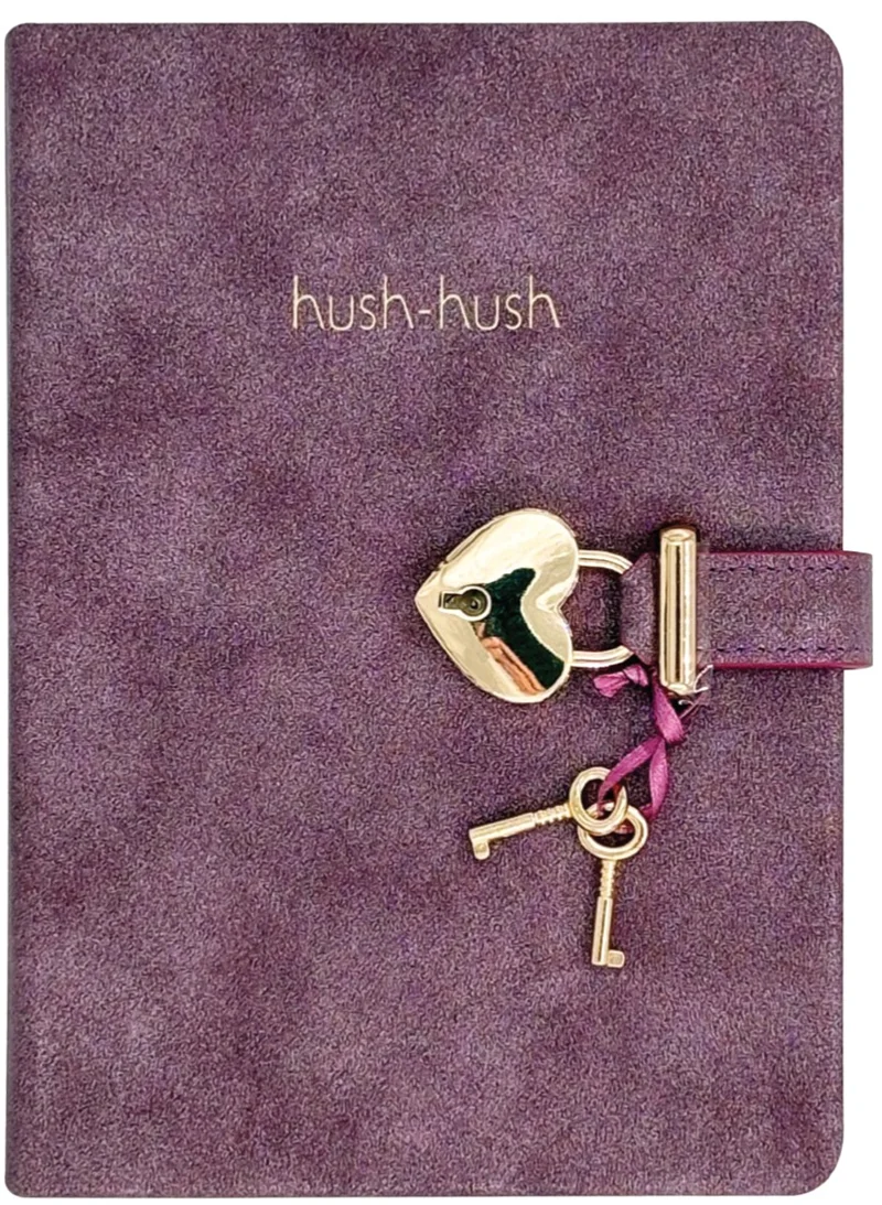 VİCTORİAS JOURNALS HUSH HUSH KİLİTLİ DEFTER 80GR. 160 YP.ÇİZ. MOR 124-1900