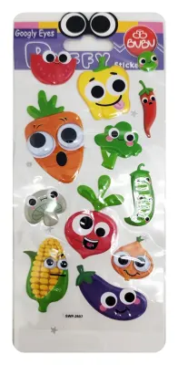 BU-BU GOOGLY EYES PUFFY STICKER SEBZELER 9X21 BUBU-SWP-2603