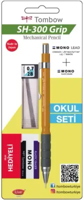 TOMBOW VERSATİL KALEM SH-300 GRIP OKUL SETİ 0.7 ALTIN BLS. T-SH-GR06 R7.S1