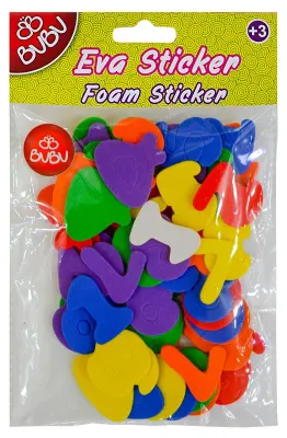 PASİF BU-BU EVA STICKER SAYILAR KARIŞIK ORTA 12'Lİ PVC BUBU-STS036
