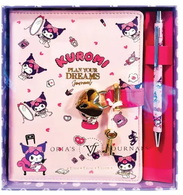 VİCTORİAS JOURNALS KUROMİ HUSH HUSH KİLİTLİ DEFTER VE TÜKENMEZ KALEM KUTULU SET 80GR. 160 YP. ÇİZ..
